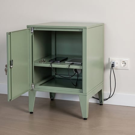 Alfafonet Ziglat Serisi Kilitli Metal Home Office Dolabı Metal Kapaklı Yeşil (RAL 6018) 450x600x450 mm
