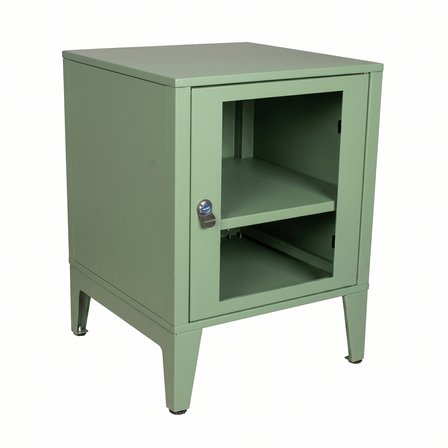 Alfafonet Ziglat Serisi Kilitli Metal Home Office Dolabı Cam Kapaklı Yeşil 450x600x450 mm