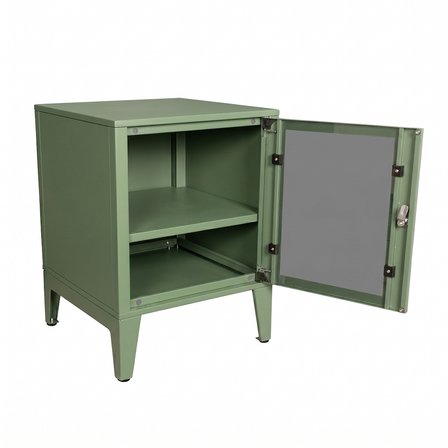 Alfafonet Ziglat Serisi Kilitli Metal Home Office Dolabı Cam Kapaklı Yeşil 450x600x450 mm