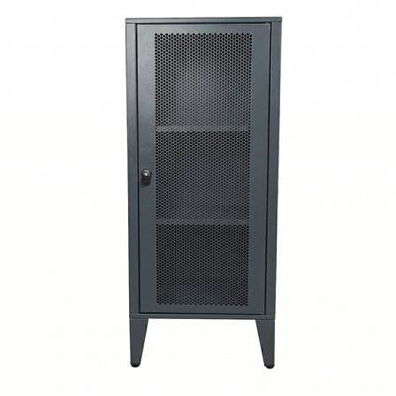 Alfafonet Ziglat Serisi Kilitli Metal Home Office Dolabı %70 Perfore Kapaklı Antrasit Gri 450x1050x450 mm