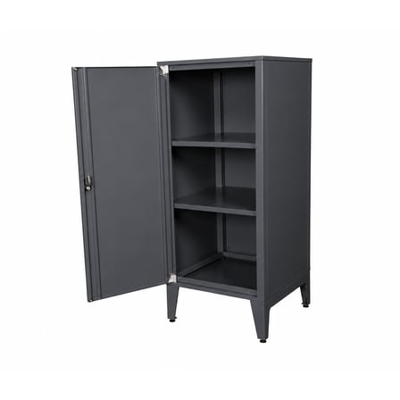 Alfafonet Ziglat Serisi Kilitli Metal Home Office Dolabı Metal Kapaklı Antrasit Gri 450x1050x450 mm
