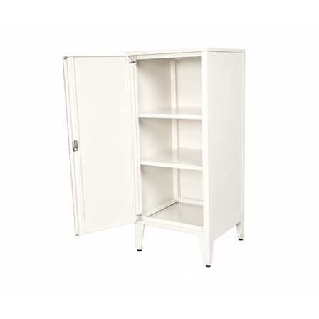 ALFAFONET Ziglat Serisi Demonte Metal Kapaklı Çok Amaçlı Ofis Dolabı 450x900x450 mm Mat Beyaz