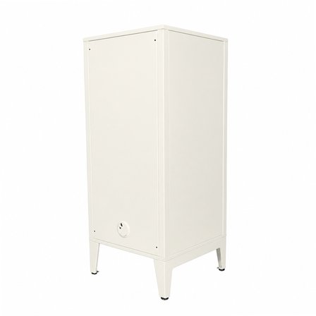 Alfafonet Ziglat Serisi Kilitli Metal Home Office Dolabı Cam Kapaklı Mat Beyaz (RAL 9003) 450x1050x450 mm