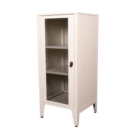 Alfafonet Ziglat Serisi Kilitli Metal Home Office Dolabı Cam Kapaklı Mat Beyaz (RAL 9003) 450x1050x450 mm