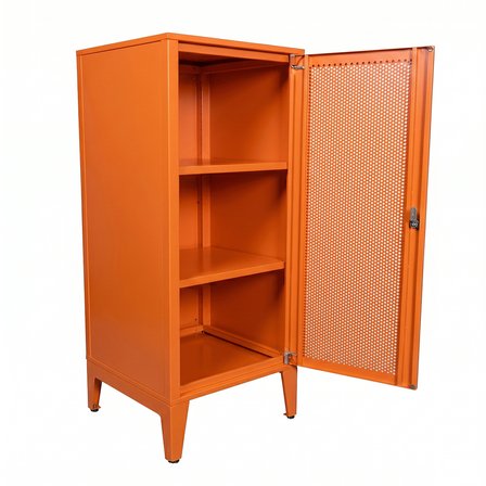 Alfafonet Ziglat Serisi Kilitli Metal Home Office Dolabı %70 Perfore Kapaklı Turuncu 450x1050x450 mm
