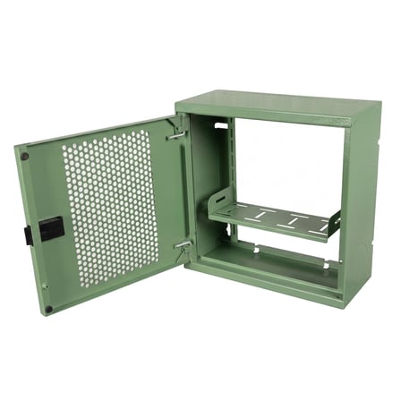 Alfafonet WiFi Box 280 Duvar Tipi Modem ve WiFi Kutusu 280x120x280 mm Yeşil | Perfore Metal Kapak | Montajlı