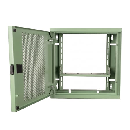 Alfafonet WiFi Box 280 Duvar Tipi Modem ve WiFi Kutusu 280x120x280 mm Yeşil | Perfore Metal Kapak | Montajlı