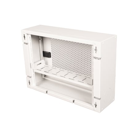 Alfafonet WiFi Box 400 Duvar Tipi Modem ve WiFi Kutusu 400x120x280 mm Mat Beyaz | Perfore Metal Kapak | Montajlı