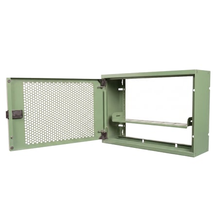 Alfafonet WiFi Box 400 Duvar Tipi Modem ve WiFi Kutusu 400x120x280 mm Yeşil | Perfore Metal Kapak | Montajlı