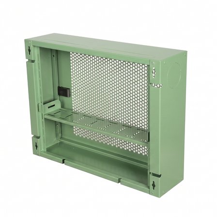 Alfafonet WiFi Box 450 Duvar Tipi Modem ve WiFi Kutusu 450x120x350 mm Yeşil | Perfore Metal Kapak | Montajlı