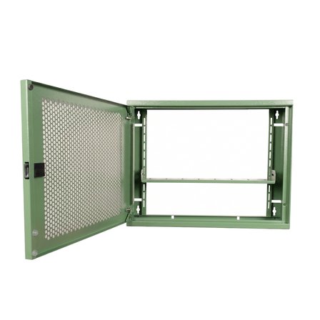 Alfafonet WiFi Box 450 Duvar Tipi Modem ve WiFi Kutusu 450x120x350 mm Yeşil | Perfore Metal Kapak | Montajlı