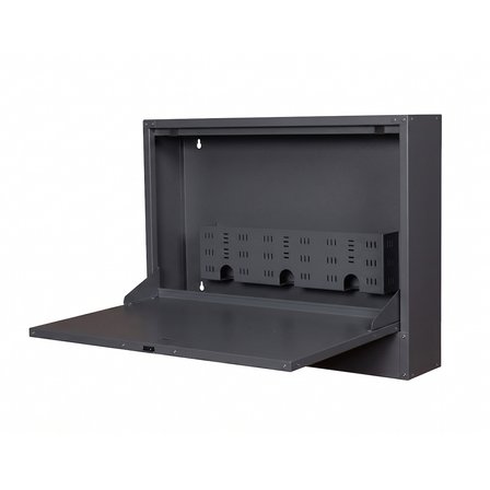 Alfafonet Ziglat 500 Duvar Tipi Laptop Dolabı 700x150x500 mm Antrasit Gri| 70 kg Taşıma Kapasiteli | Kilitli Metal Dolap