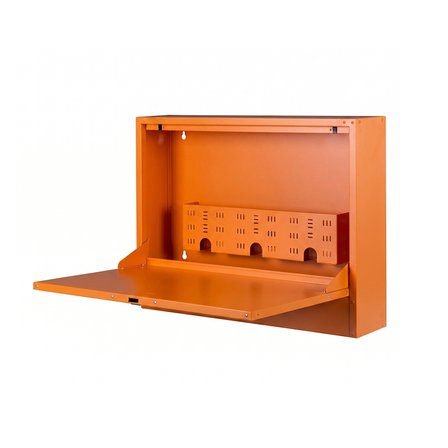 Alfafonet Ziglat 500 Duvar Tipi Laptop Dolabı 700x150x500 mm Turuncu | 70 kg Taşıma Kapasiteli | Kilitli Metal Dolap
