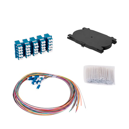 24 Fiber Patch Panel LC/UPC DX Ek Paketi, Fiber Optik Kaset dahil