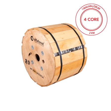 Alfafonet 4 Core Single Loose Tube Fiber Optik Kablo 2 KM Makara