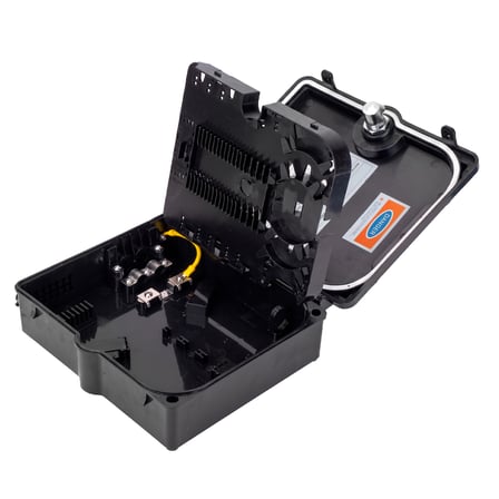 Alfafonet PTB Small 12 SC-SX/LC-DX Port Siyah Plastik Fiber Optik Duvar Tipi Sonlandırma Kutusu