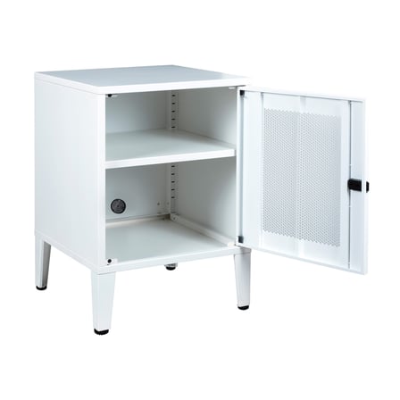 Alfafonet 450x490x450 mm Perfore Kapaklı Metal Ofis Dolabı %70 Delikli Kilitli Çelik Gövdeli Ofis ve Home Office Dolabı (RAL 9003)
