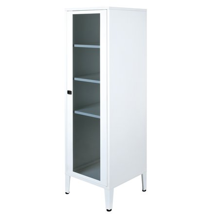 Alfafonet 450x1390x450mm Cam Kapaklı Kilitli Çelik Gövdeli Ofis ve Home Office Dolabı Beyaz(RAL 9003)
