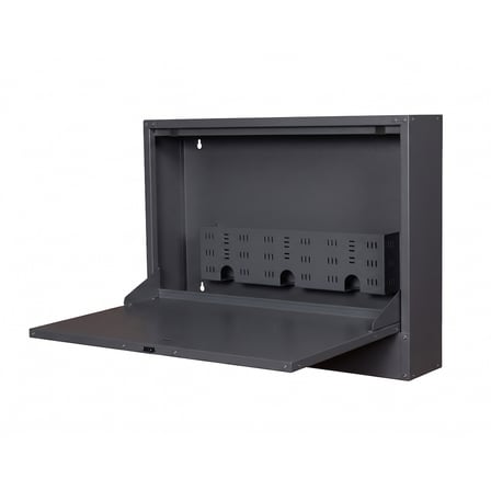 Alfafonet Ziglat 500 Serisi Duvar Tipi Laptop Dolabı 700x150x500 mm Antrasit Gri| 70 kg Taşıma Kapasiteli | Kilitli Metal Dolap