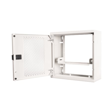 Alfafonet Ziglat 280 Serisi WiFi Box Duvar Tipi Modem ve WiFi Kutusu 280x120x280 mm Mat Beyaz | Perfore Metal Kapak | Montajlı