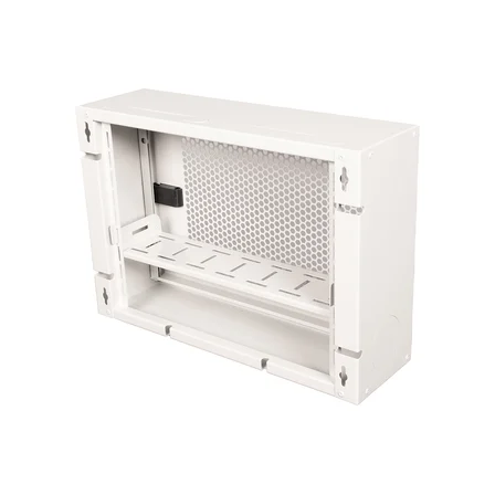 Alfafonet Ziglat 400 Serisi WiFi Box Duvar Tipi Modem ve WiFi Kutusu 400x120x280 mm Mat Beyaz | Perfore Metal Kapak | Montajlı