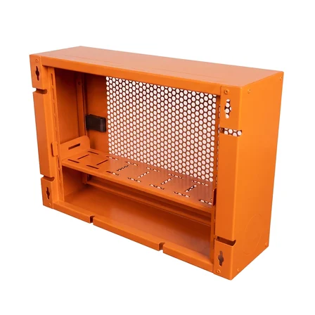 Alfafonet Ziglat 400 Serisi WiFi Box Duvar Tipi Modem ve WiFi Kutusu 400x120x280 mm Turuncu | Perfore Metal Kapak | Montajlı