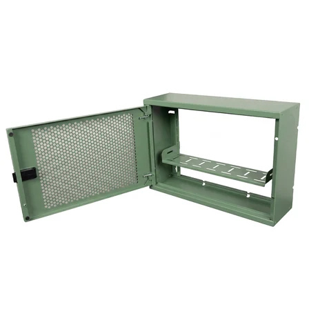 Alfafonet Ziglat 400 Serisi WiFi Box Duvar Tipi Modem ve WiFi Kutusu 400x120x280 mm Yeşil | Perfore Metal Kapak | Montajlı