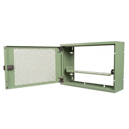Alfafonet Ziglat 400 Serisi WiFi Box Duvar Tipi Modem ve WiFi Kutusu 400x120x280 mm Yeşil | Perfore Metal Kapak | Montajlı