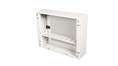 Alfafonet Ziglat 450 Serisi WiFi Box Duvar Tipi Modem ve WiFi Kutusu 450x120x350 mm Mat Beyaz | Perfore Metal Kapak | Montajlı