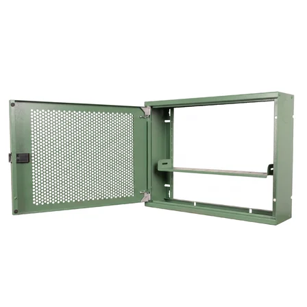 Alfafonet Ziglat 450 Serisi WiFi Box Duvar Tipi Modem ve WiFi Kutusu 450x120x350 mm Yeşil | Perfore Metal Kapak | Montajlı