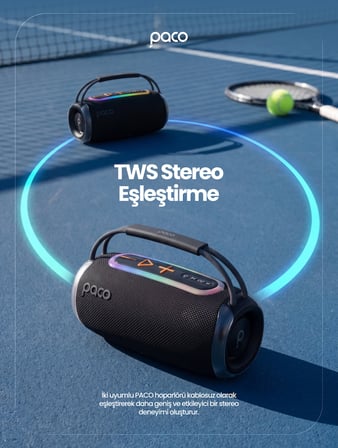 Dossimo Paco 30W Güçlü Ses BT Aux USB TF Card Çoklu Bağlantılı Suya Dayanıklı Speaker Hoparlör Ses Bombası