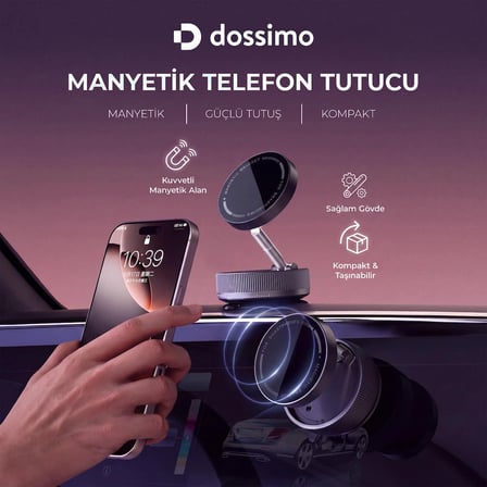 360 Dönebilen Ayarlanabilir Araç İçi Vakumlu Magsafe Telefon Tutucu - K10A