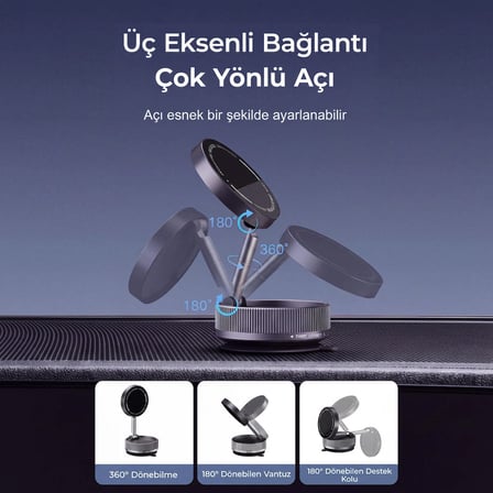 360 Dönebilen Ayarlanabilir Araç İçi Vakumlu Magsafe Telefon Tutucu - K10A