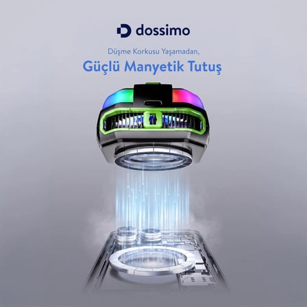 Dossimo Magsafe Manyetik Sessiz Telefon ve Tablet Soğutucu RGB Işıklı Yapay Zeka Destekli DS-T02