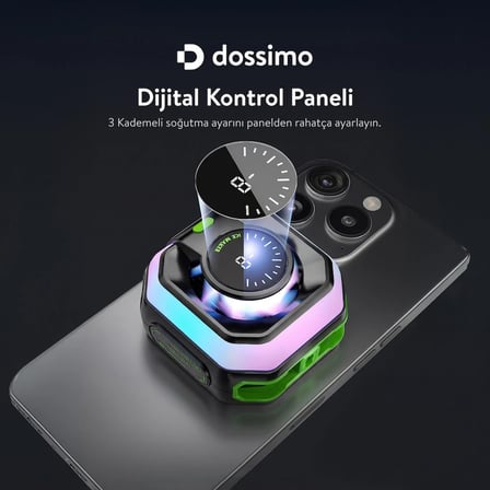 Dossimo Magsafe Manyetik Sessiz Telefon ve Tablet Soğutucu RGB Işıklı Yapay Zeka Destekli DS-T02
