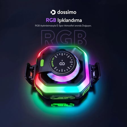 Dossimo Magsafe Manyetik Sessiz Telefon ve Tablet Soğutucu RGB Işıklı Yapay Zeka Destekli DS-T02