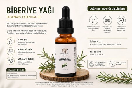 olea flora biberiye yağı  rosemary oil 30ml