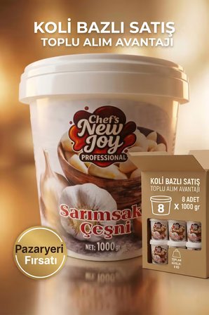 Sarımsaklı Çeşni 1000 G X 8 Adet - 1 Koli (Koli Bazlı Avantaj Paketi)