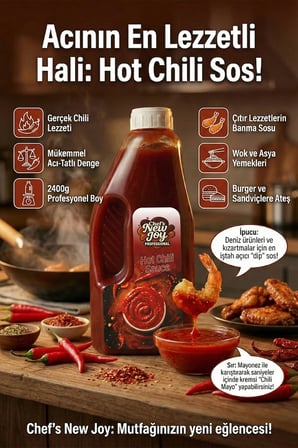 Chef's New Joy Hot Chili Sos (Acı-Tatlı Sos) 2400g x 6 Adet Koli