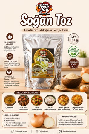 Soğan Toz 1000 gr Onion Powder Kurutulmuş Doğal Soğan Tozu