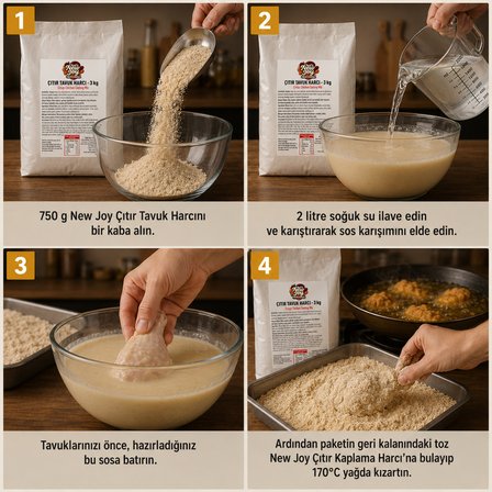 Acılı Çıtır Tavuk Pane Harcı 3000 gr Acılı Kaplama Harcı