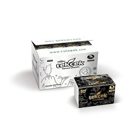 Rulopak Tekçek Horeca Dispenser Peçete (18 Paket X 200 Yaprak)