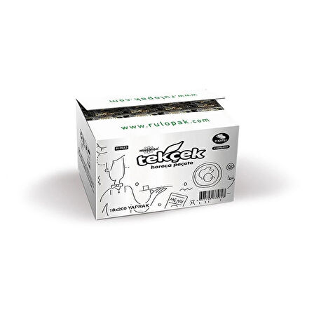 Rulopak Tekçek Horeca Dispenser Peçete (18 Paket X 200 Yaprak)