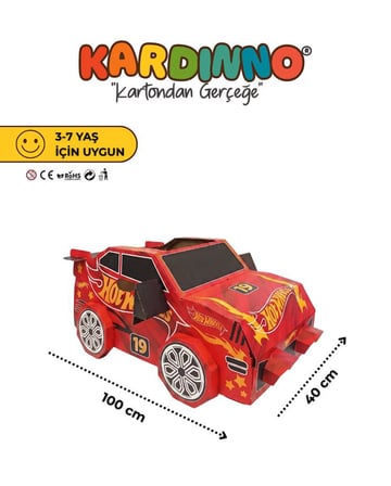 Kardinno Hot Kırmızı Araba Eğitici Oyuncak Karton Giyilebilir Çocuk Kostümü Etkinlik Parti Kostümü
