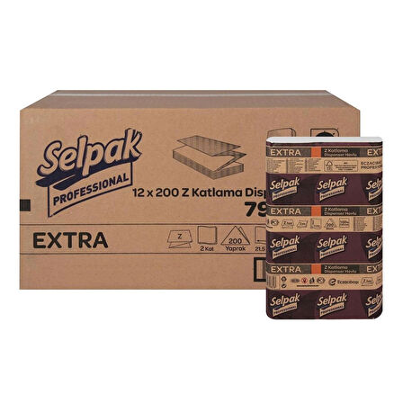 Selpak Professional Selpak Extra Z Katlama Dispenser Havlu (12X200 Yaprak )