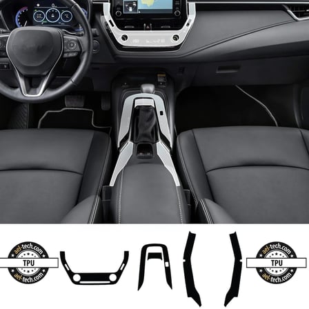 Toyota Corolla Uyumlu Klima Gösterge Vites Etrafı ve Kolçak Altı Piano Black Tpu Koruyucu