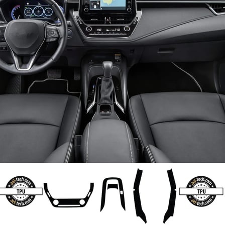 Toyota Corolla Uyumlu Klima Gösterge Vites Etrafı ve Kolçak Altı Piano Black Tpu Koruyucu