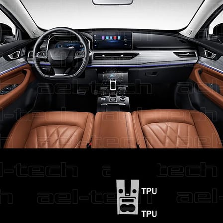 Chery Tiggo 8 Pro Vites etrafı ve Bardaklık uyumlu Piano Black TPU Koruyucu 3 lü set 2023