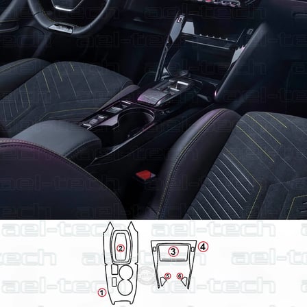 Peugeot 2008 E-Toggle Uyumlu Vites Etrafı Piano Black TPU Koruyucu 6 lı Set 2023-2026