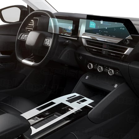 Citroen C4 Max 2025 Uyumlu Dijital Gösterge, Navigasyon ve Orta Konsol Koruyucu 3'lü Set